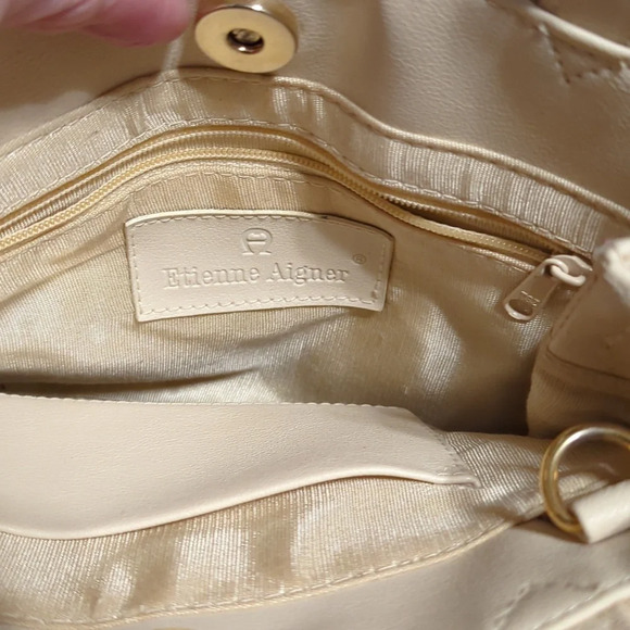 Small cream straw rattan Etienne Aigner bag purse - Picture 6 of 6